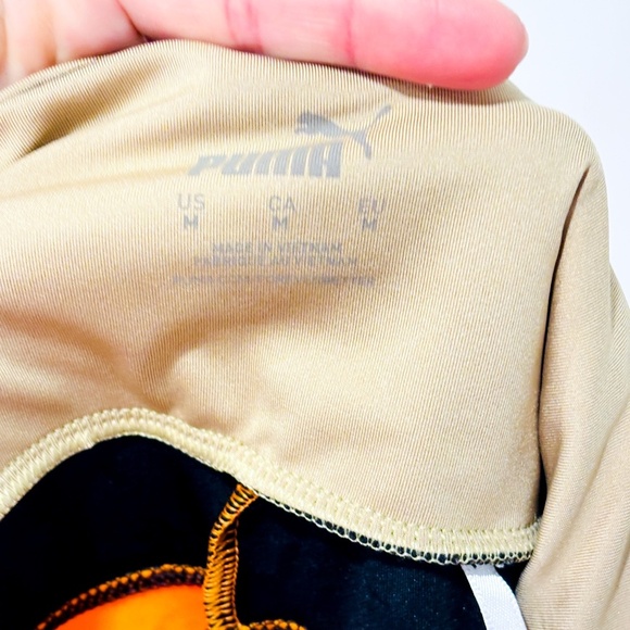 PUMA Orange red & black colorblock leggings | Active style | Medium * - Picture 7 of 11